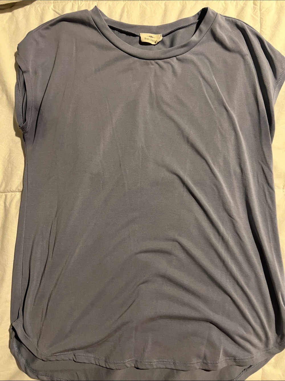 Rebel Society Dusty Blue Cap Sleeve Draped Top